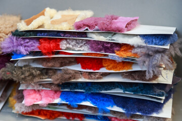 Assortment of leather goods in various colors.