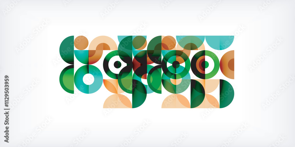 Poster Minimal geometric abstract background. Circle square and triangle design. Trendy techno business template for wallpaper, banner, background or landing