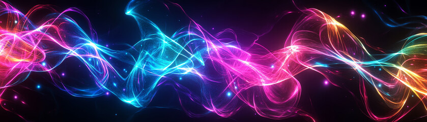 Colorful abstract waves of light creating a mesmerizing visual effect.