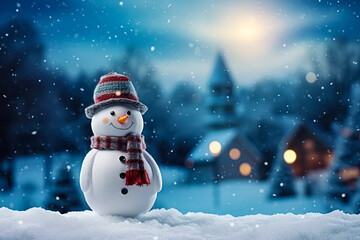 Fototapeta premium snowman in the winter