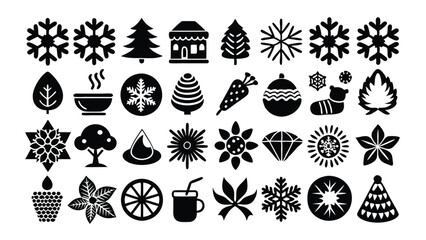 Fototapeta premium Holiday & Seasons related icon,editable stroke outline set of different types small icons isolated on white background flat vector illustration