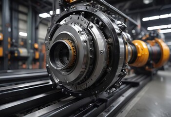 Industrial machinery with metallic components and blurred motion, post-industrial landscape, blurred motion, industrial machinery, mechanical parts