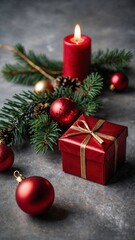 vertical christmas present picture. Generative AI.