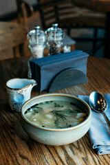 hot food in a plate on the table