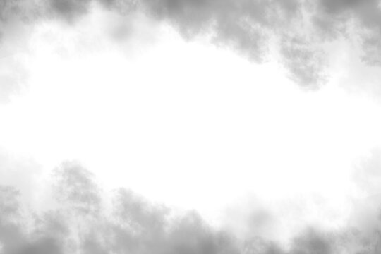 Dark smoke or fog frame design isolated on transparent background. Black smoke border with empty space for design. Mockup, template. Smoke backdrop. Spooky smoke frame. PNG