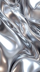 High-definition background of liquid metal, silver or chrome, flowing and dynamic