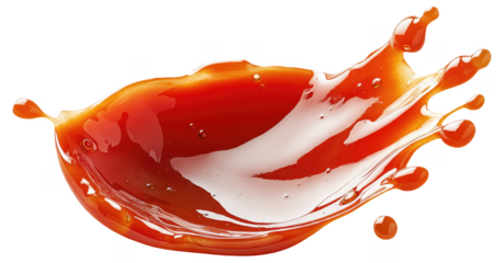 Splash of red sauce or liquid captured in motion