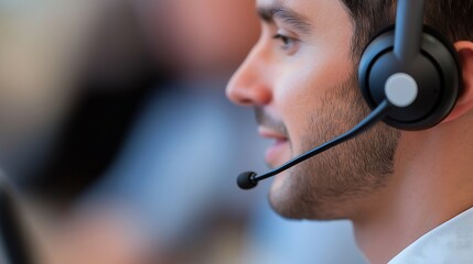 Smiling man with headset