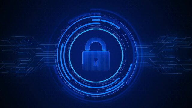 Blockchain Cybersecurity Data Protection secure crypto wallet Security hologram virtual hud shield lock. Concept of finance data privacy smartphone VPN service data protection, Encrypted cyber threats