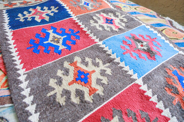 A room with the products of a textile factory.