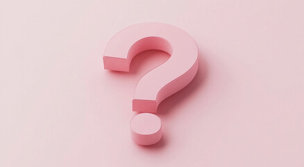 Creative pink question mark on a soft pastel background inviting curiosity and reflection