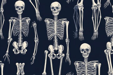 Elegant Bone Structure Line Art