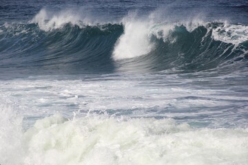 wave breaking on the beach