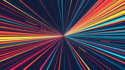 Vibrant abstract light trails create dynamic starburst effect