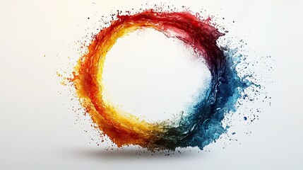 Vibrant swirling colors create dynamic abstract art showcasing fluid motion and energy effects in a circular shape