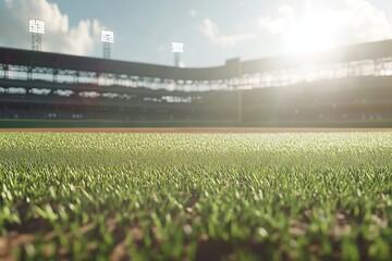 Professional baseball arena on open air stadium