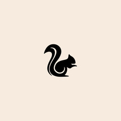 Squirrel logo flat vector design.