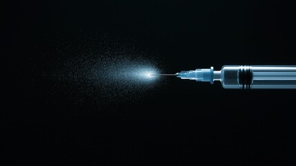 Close-up of a syringe with a needle inserted into it. the syringe is made of clear plastic and has a long, cylindrical body with a pointed tip.