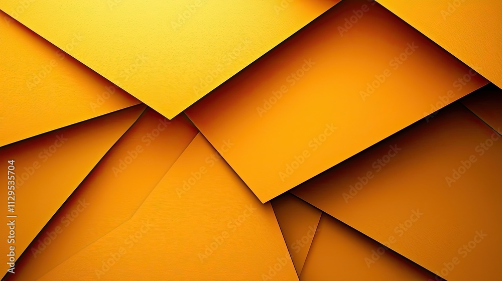 Poster bright yellow paper layers creating an abstract pattern suitable for various design projects
