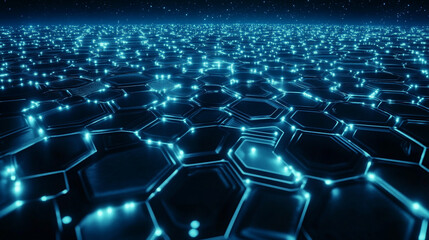 Obraz premium Futuristic Hexagon Grid Abstract Technology Background