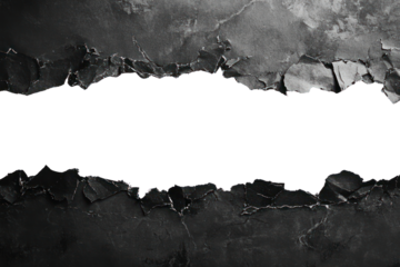 PNG Paper with ragged edges background black white.