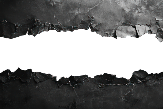 PNG Paper with ragged edges background black white.