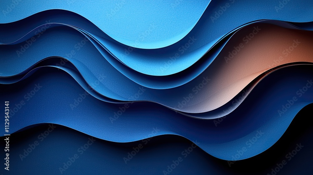 Poster soft blue and brown waves create a calm abstract pattern on a textured background