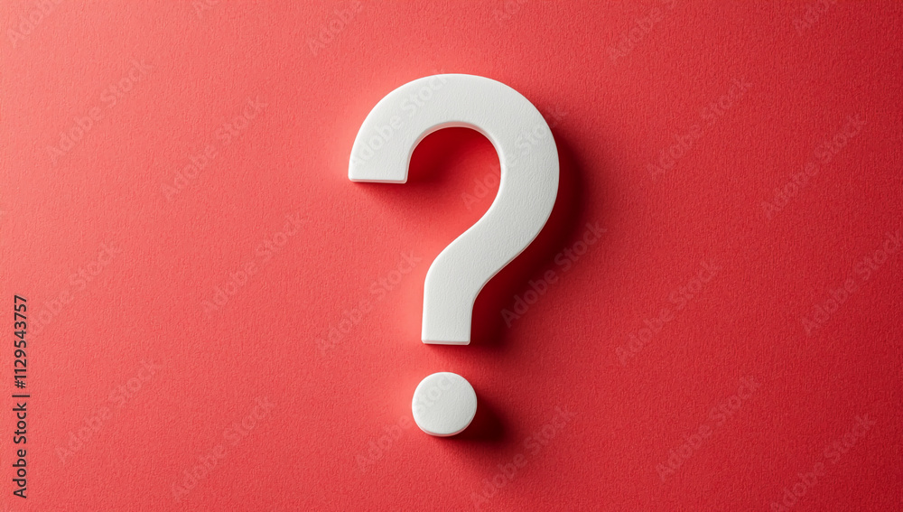 Poster Creative question mark symbol design on a vibrant red background for artistic expression
