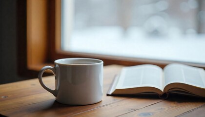 Beautiful scene that transmits peace and tranquility with a cup of delicious coffee