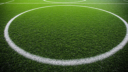 Obraz premium Artificial Turf Field Soccer Football Sports Green Grass White Lines Game Playgroun