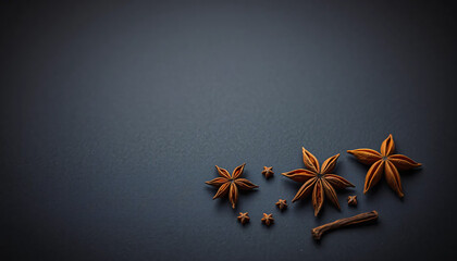 Elegant Composition of Star Anise and Cinnamon in Dark Tones