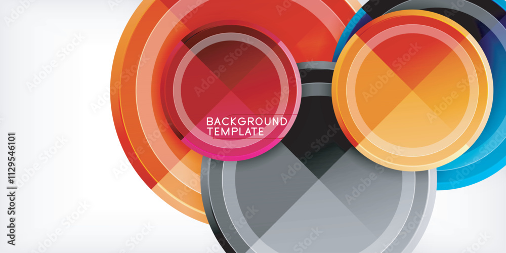 Poster minimal geometric abstract background. circle triangle design