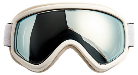 PNG Ski goggles with reflective lenses and white frame