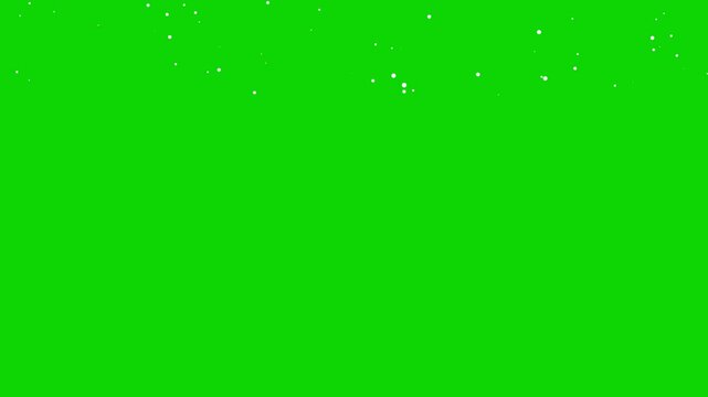Snow circles slowly falling on a green screen background