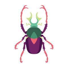 Vector Scarab Beetle Bug Insect Cartoon Illustration Isolated