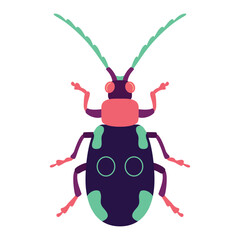 Vector Scarab Beetle Bug Insect Cartoon Illustration Isolated