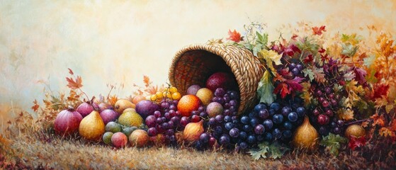 Pastel Cornucopia Harvest