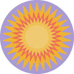 A radiant, circular sun with a golden-yellow color, symbolizing daylight, warmth, and the energy that sustains life on Earth.