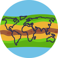 A simple and sleek representation of the Earth's continents, depicted as abstract shapes, symbolizing global geography and the diversity of our planet's landmasses.