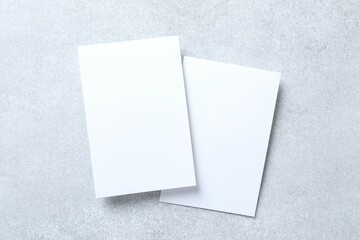 White cards on gray background