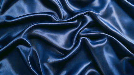 Obraz premium Luxurious Deep Blue Silk Satin Fabric Drape Texture Background