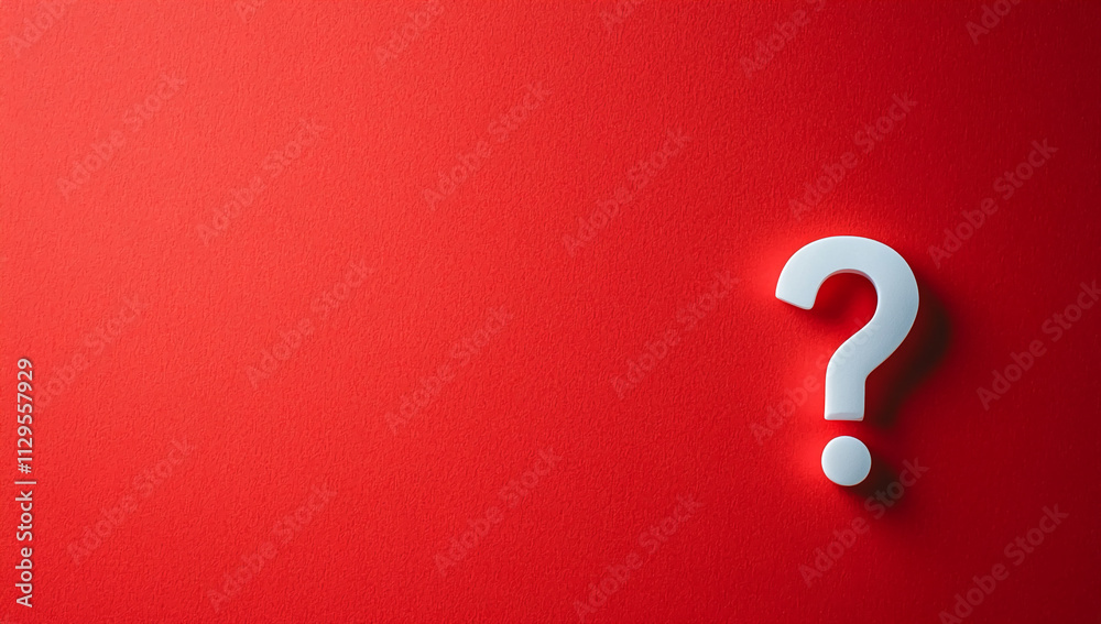 Aufkleber question mark on a vibrant red background creating an intriguing visual representation of curiosity 