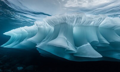 Underwater Ice Formation Showing Stunning Blue Hues