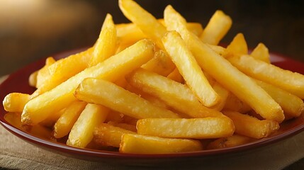 A Plate of Delicious Golden French Fries
