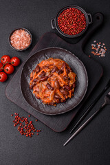 Vegan or vegetarian stew with red beans, onions and carrots or lobio