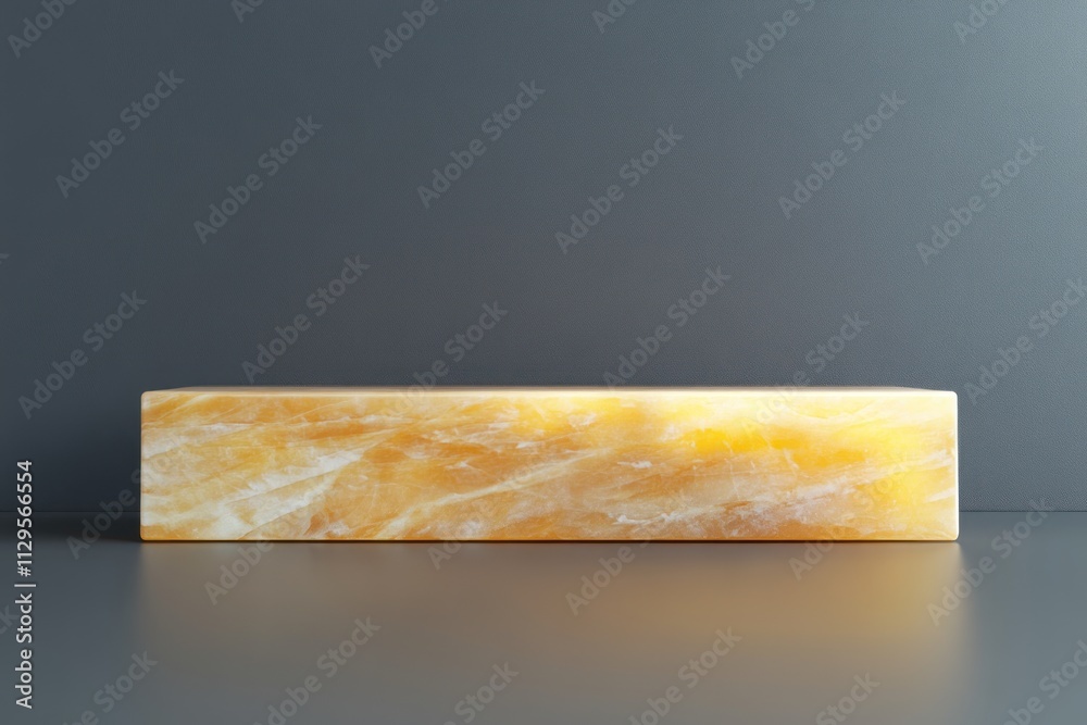 Poster Honey onyx rectangular block on dark grey background.
