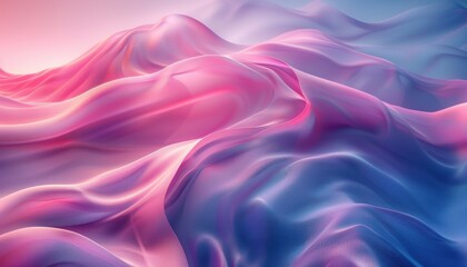 Fototapeta premium A blue and pink wave of fabric with a pink and blue background