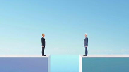 Obraz premium Dynamic marketplace scene showcasing buyers and sellers in perfect balance, illustrating demand and supply meeting at equilibrium.