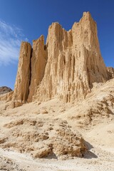 Fototapeta premium Eternal mountains rise against a stark white background, embodying a concept of enduring strength and unchanging beauty.