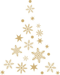 Decorative Christmas Tree made of Snowflakes Stars and Circles